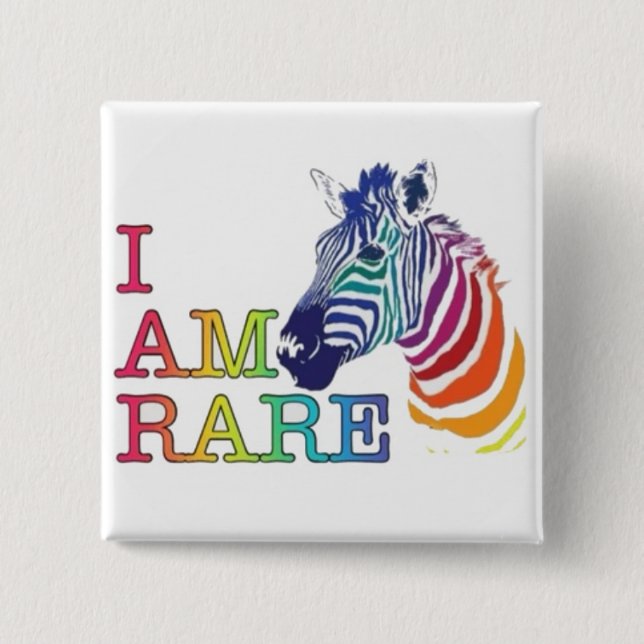 2" Badge - I Am Rare 2 Inch Square Button (Front)