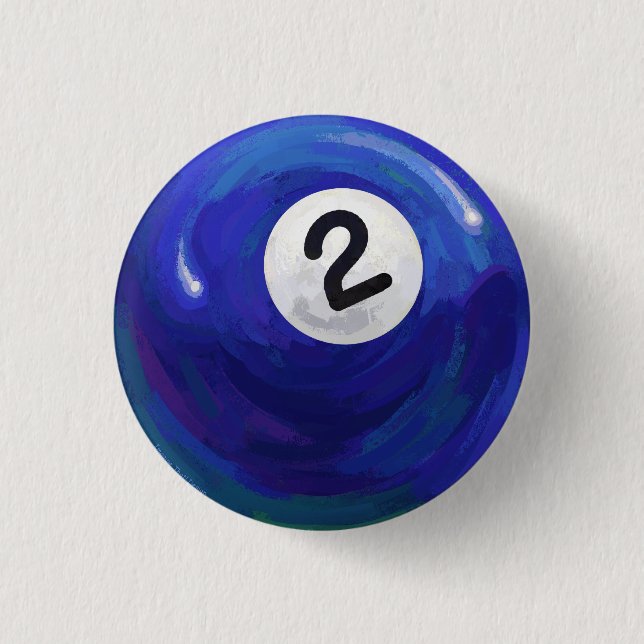 2 Ball 1 Inch Round Button (Front)