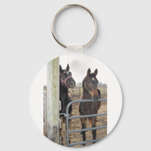 2 Barn Horses Keychain