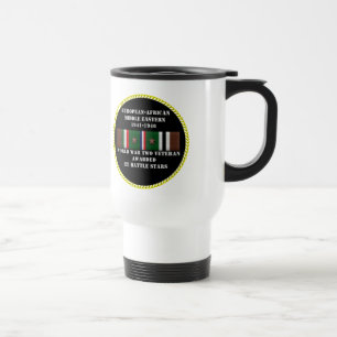 2 BATTLE STARS / WORLD WAR II VETERAN TRAVEL MUG