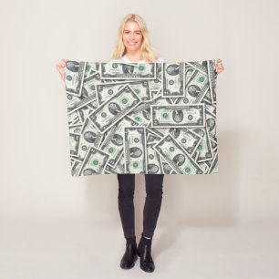 $2 Bill Money Background Fleece Blanket