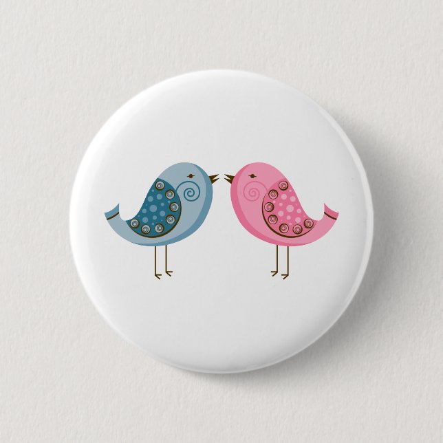 2 Birds Inch Round Button (Front)
