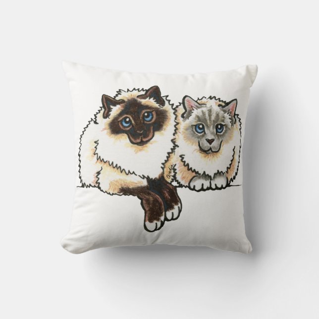 2 Birman Throw Pillow (Front)