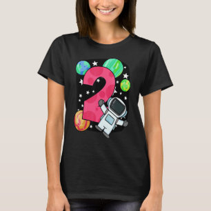 2 Birthday Boy 2 Years Astronaut Rocket Space T-Shirt