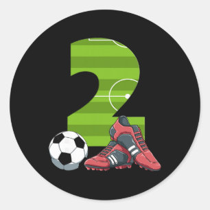 2 Birthday Soccer First Birthday Football Kids  Classic Round Sticker
