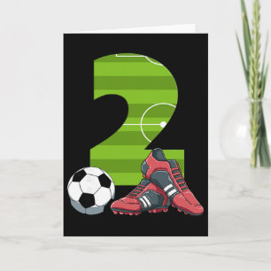 2 Birthday Soccer First Birthday Footll Kids  Card