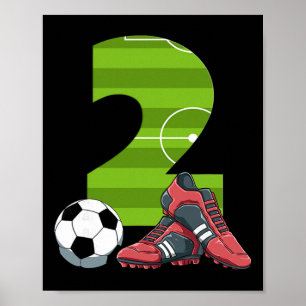 2 Birthday Soccer First Birthday Footll Kids Poster