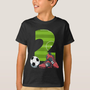 2 Birthday Soccer First Birthday Footll Kids T-Shirt