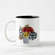 #2 | Bison rouge et noir et blanc Plaid Fall Mug