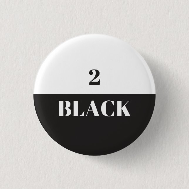 2 Black 1 Inch Round Button (Front)