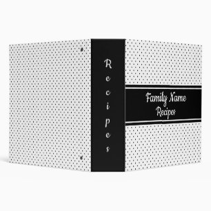 2" Black and white polka dot recipe binder