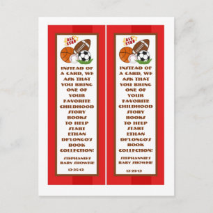 2 Book Marks All Star Red Invitation Postcard