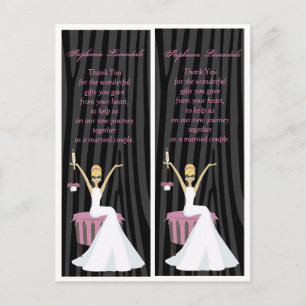 2 Book Marks Bride Zebra Print Postcard