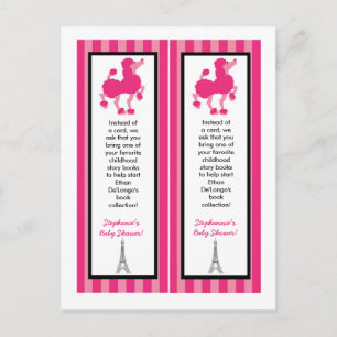2 Book Marks Pink Poodle Paris Eiffel Tower Invitation Postcard