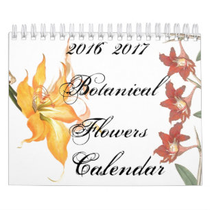 2 calendrier floral d'art de fleur botanique de