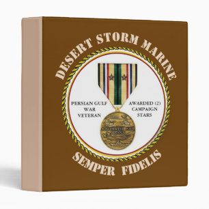 2 CAMPAIGN STARS Desert Storm Marine SEMPER Fi Binder