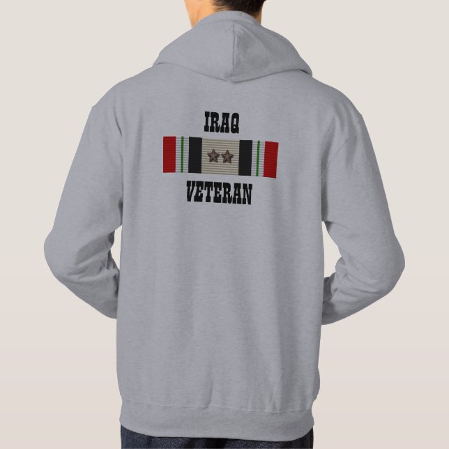 2 CAMPAIGN STARS / IRAQ VETERAN HOODIE (Back)