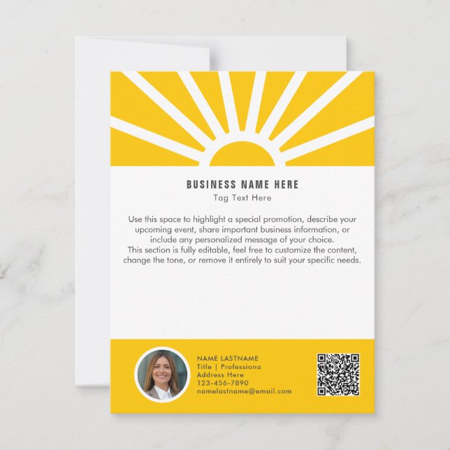 2 | Carte d'information professionnelle QR Sunrise (Devant)