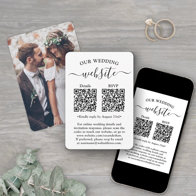 2 Cartes de réponse de mariage avec code QR et pho (Créateur téléchargé)