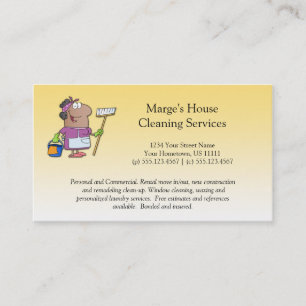 #2 Cartoon House Cleaning Lady Customer Loyalty Card
