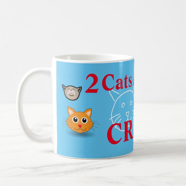 2 Cats Away From Crazy Coffee Mug (Left)