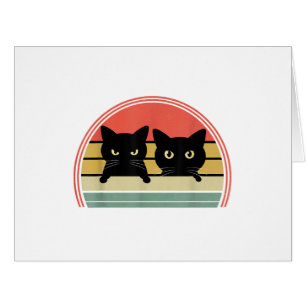 2 Chats noirs Pékin Vintage Retro Chat Animal Love