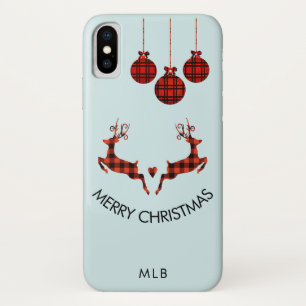 2 Christmas Deer Jumping Rustic Style Case-Mate iPhone Case