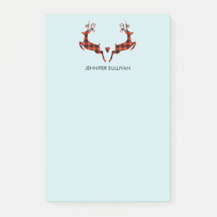 2 Christmas Deer Jumping Rustic Style Post-it Notes