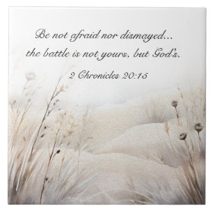 2 Chronicles 20:15 The Battle is God's Bible Verse Tile