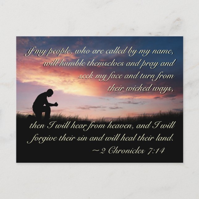 2 Chronicles 7:14 Bible Verse If My People Pray Postcard (Front)