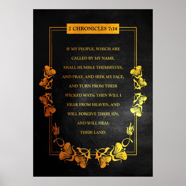 2 Chronicles 7:14 Bible Verse Poster (Front)