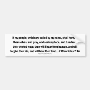 2 Chronicles 7:14 GOD's recipe for revival Bumper Sticker