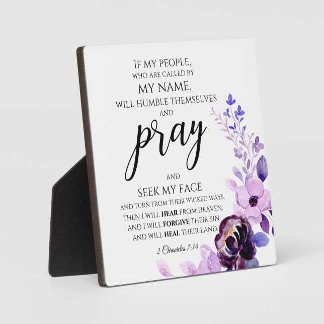 2 Chronicles 7:14 If My People Pray Christian Plaque (Front)