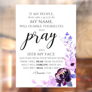 2 Chronicles 7:14 If My People Pray Christian Window Cling