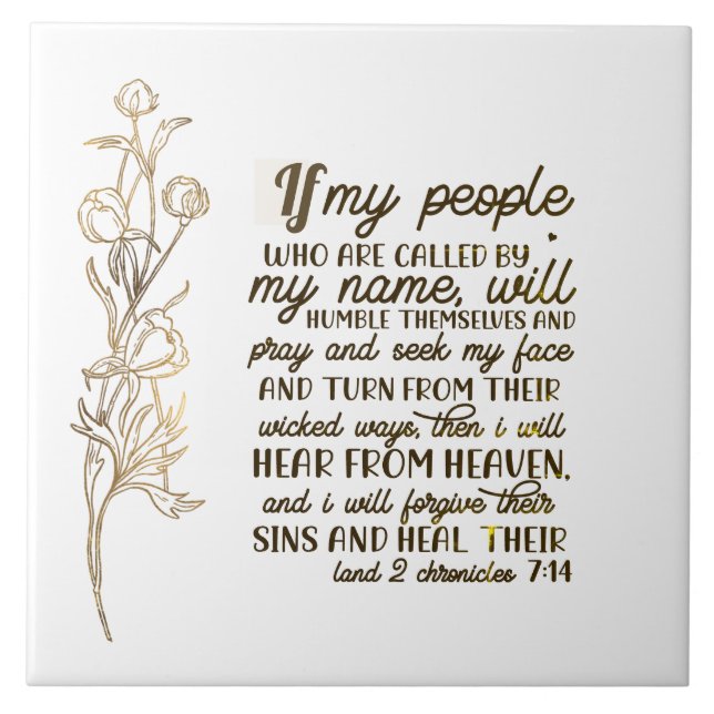 2 Chronicles 7:14 If My People Pray Tile (Front)