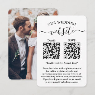2 Codes QR Mariage RSVP Carte de boîtier photo