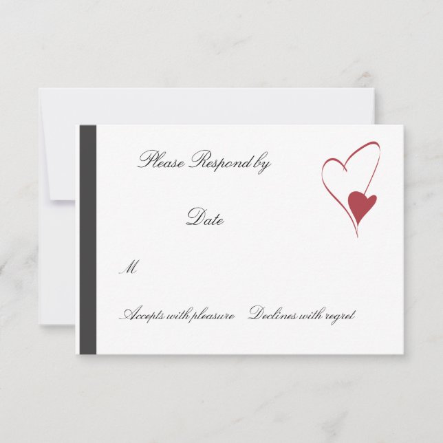 2 Coeurs Collide correspondant mariage rsvp (Devant)