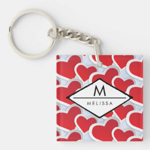 2 Coeurs rouges Répéter Motif Cute Personnalisé