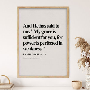 2 Corinthians 12:9, Bible Verse, Modern Bible, Scr Poster