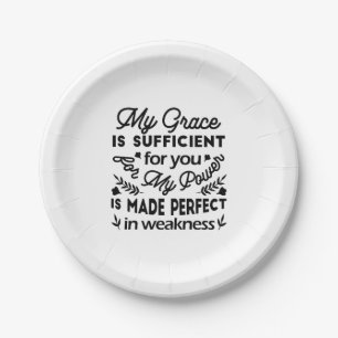 2 Corinthians 12:9 – My Grace Is Sufficient Art Paper Plate