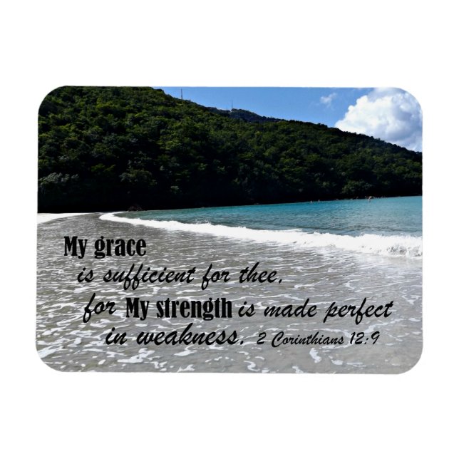 2 Corinthians 12:9 My grace is sufficient for thee Magnet (Horizontal)