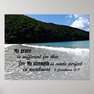 2 Corinthians 12:9 My grace is sufficient for thee Poster