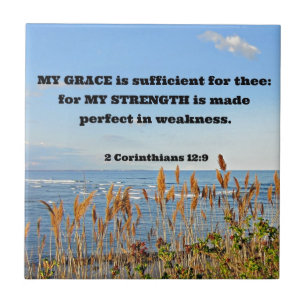 2 Corinthians 12:9 My Grace is sufficient ... Tile