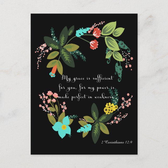 2 Corinthians 12:9 Postcard (Front)