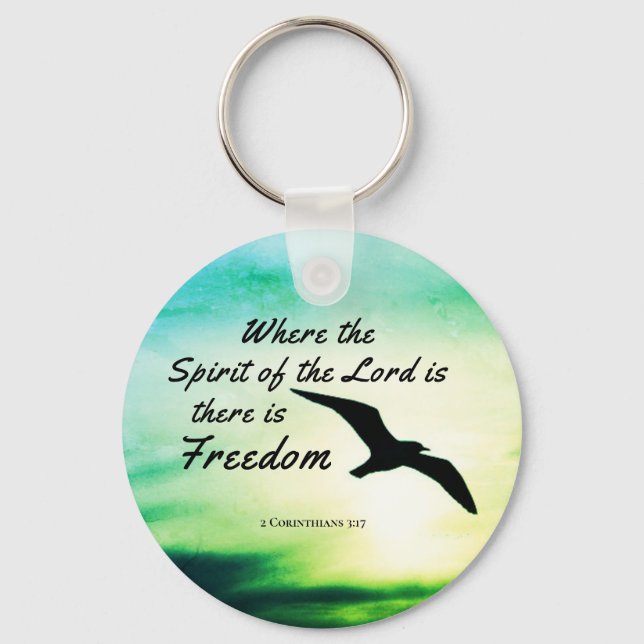 2 Corinthians 3:17 Freedom Bible Verse Keychain (Front)