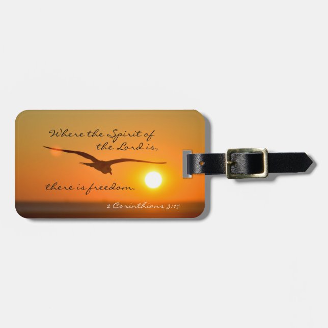 2 Corinthians 3:17 Freedom Bible Verse Luggage Tag (Front Horizontal)