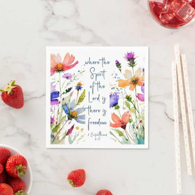 2 Corinthians 3:17 Freedom Bible Verse Napkin (Insitu)