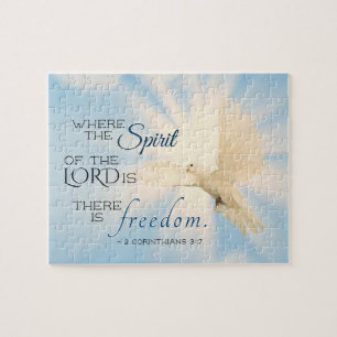 2 Corinthians 3:17 ...there is Freedom Bible Verse Jigsaw Puzzle