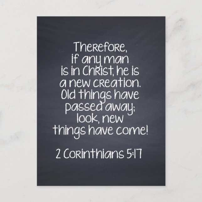 2 Corinthians 5:17 Bible Verse Postcard (Front)