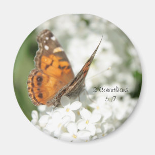 2 Corinthians 5:17 Butterfly Lilac Magnet
